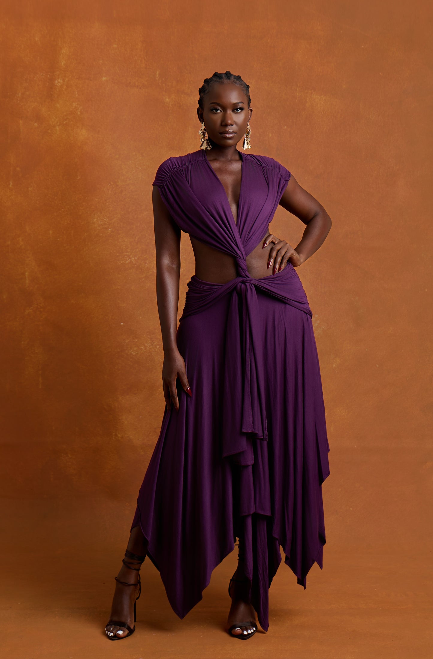 THALIA MIDI DRESS - PURPLE