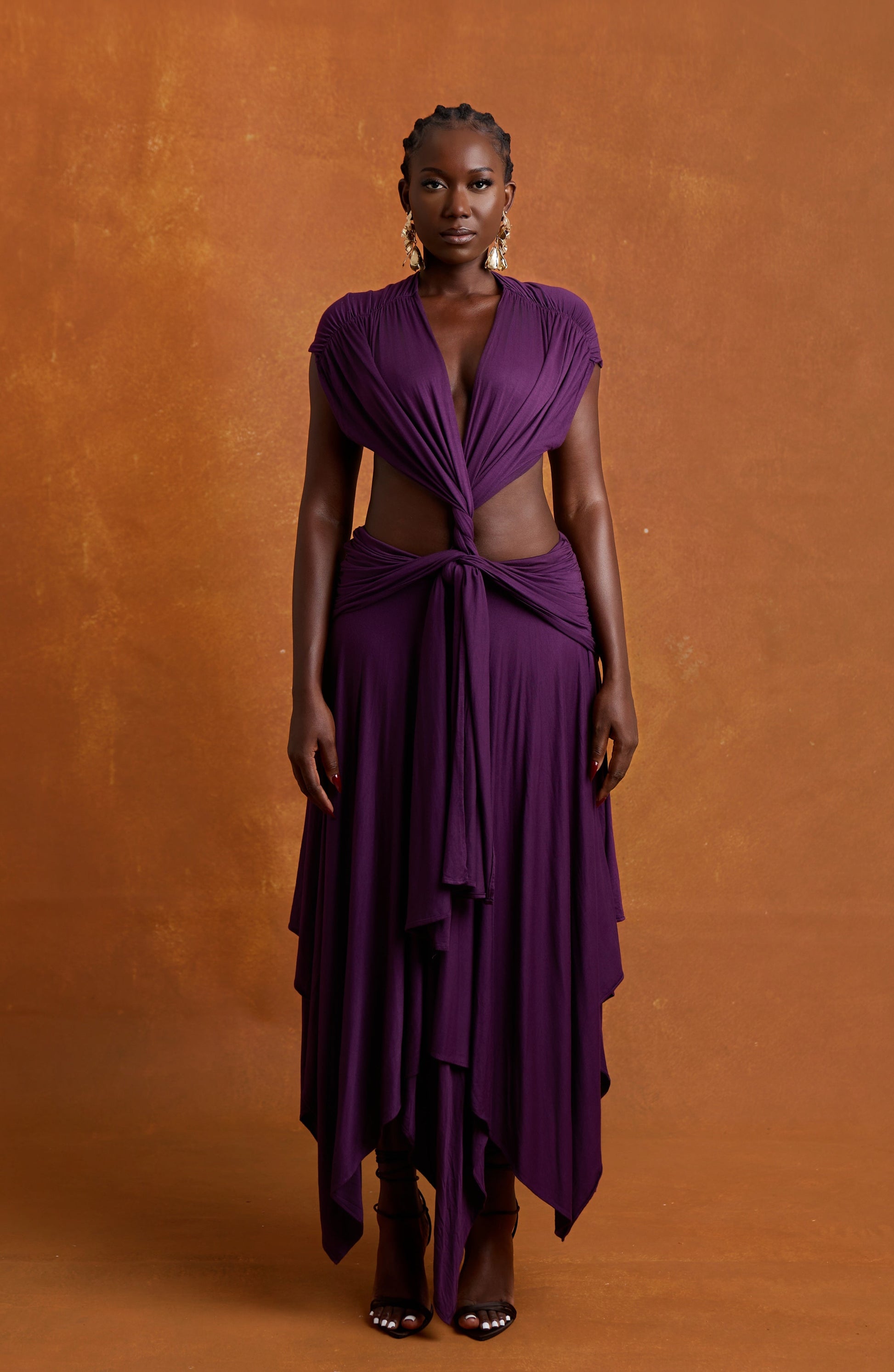 THALIA MIDI DRESS - PURPLE Nysama THALIA MIDI DRESS - PURPLE Nysama
