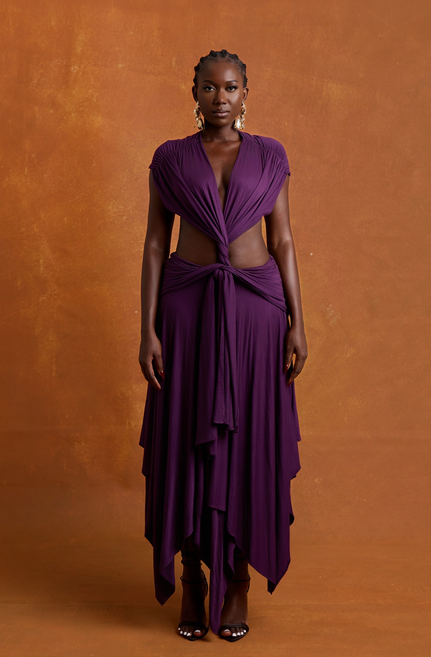 THALIA MIDI DRESS - PURPLE