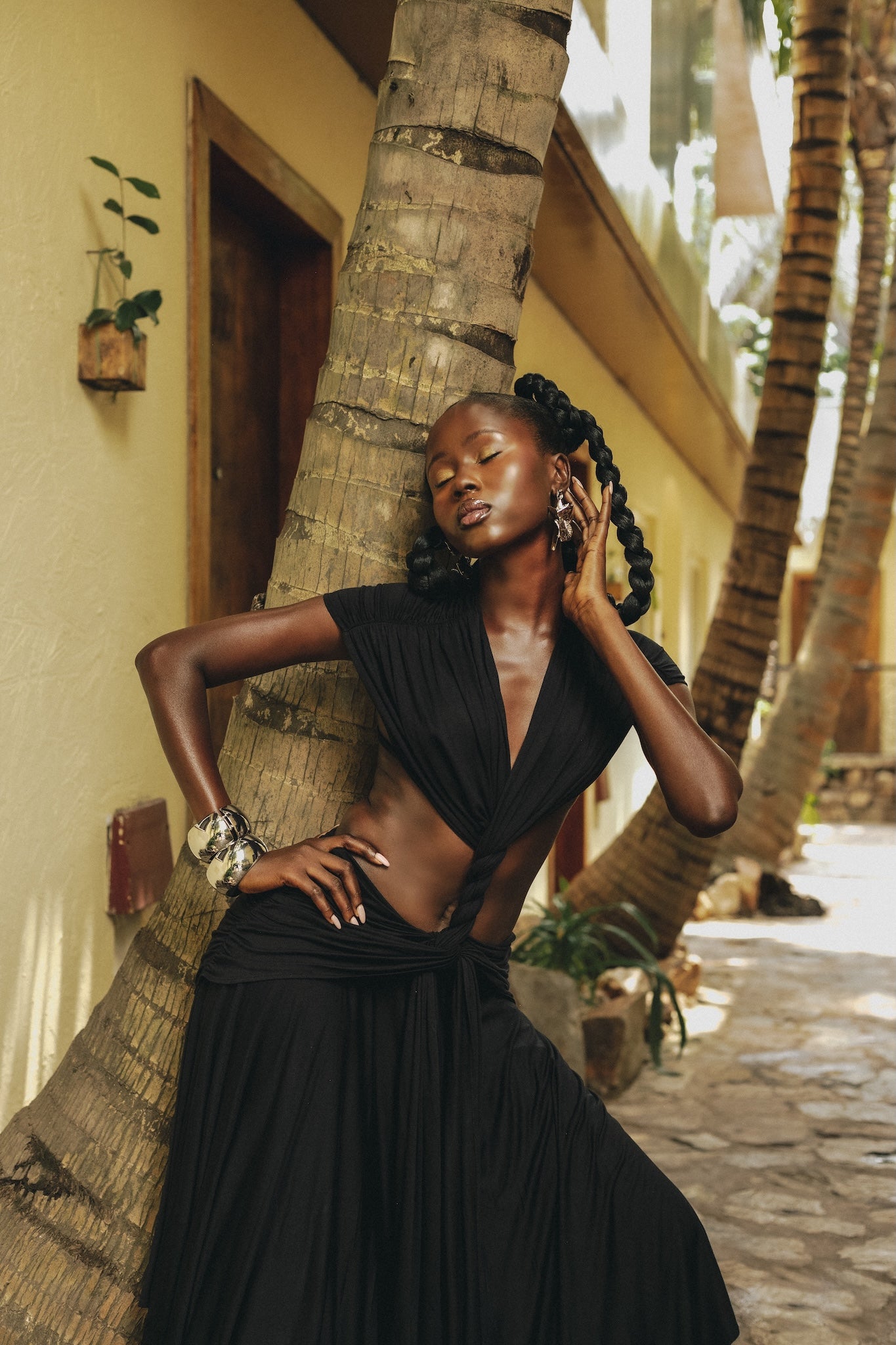 THALIA MIDI DRESS - BLACK