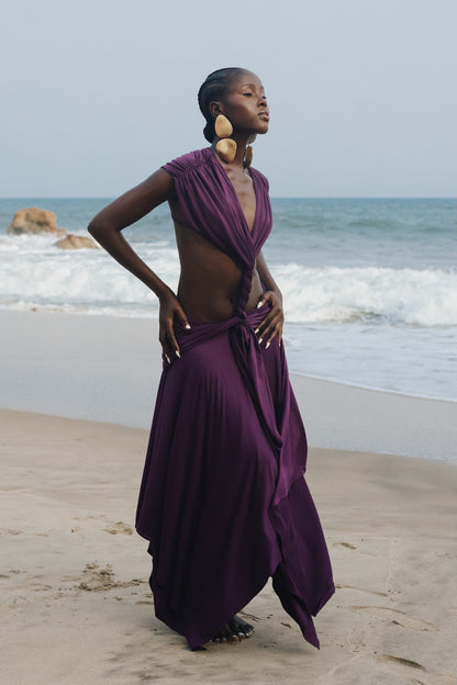 THALIA MIDI DRESS - PURPLE