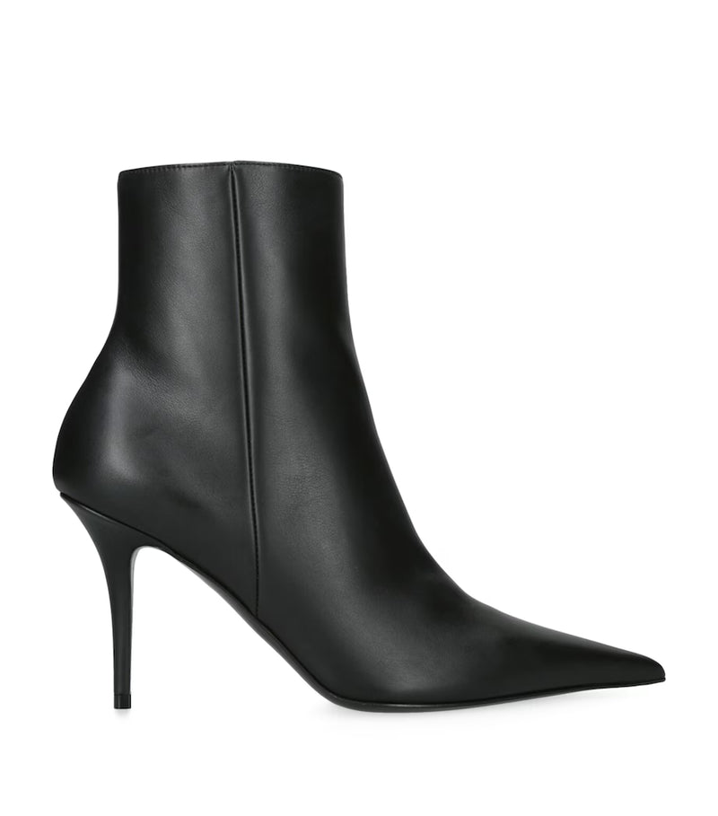 AMINA MUADDI LEATHER BARBARA HEELED ANKLE BOOTS