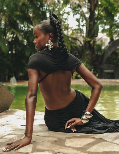 THALIA MIDI DRESS - BLACK