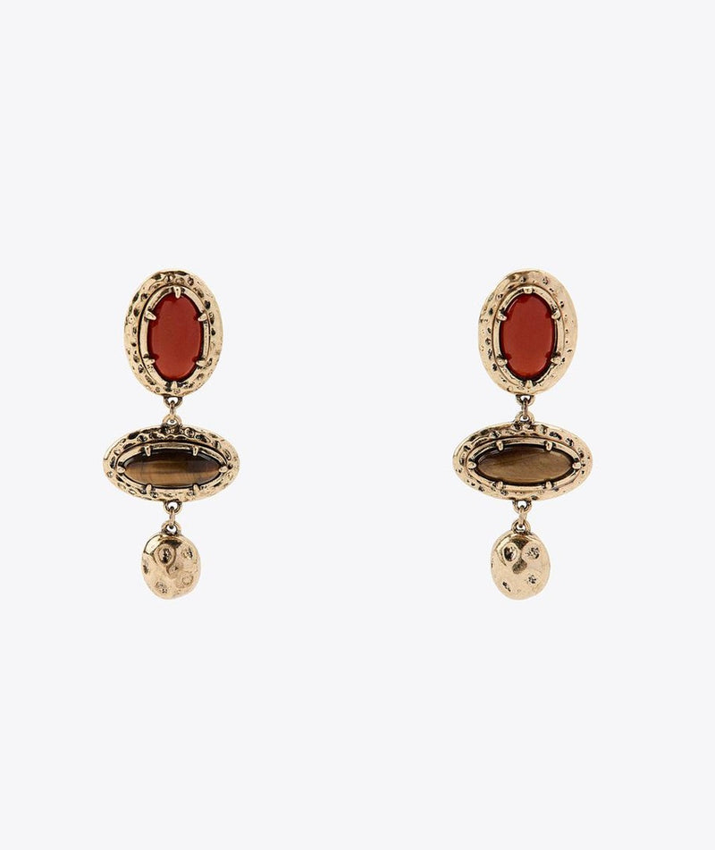 TEXTURED STONE EARRINGS