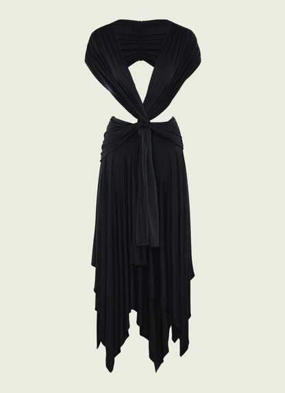 THALIA MIDI DRESS - BLACK