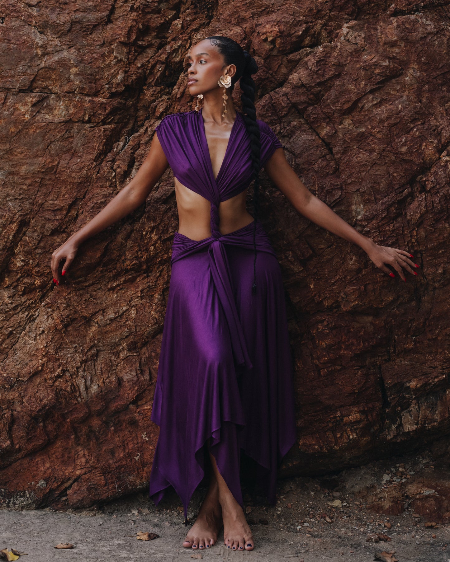 THALIA MIDI DRESS - PURPLE