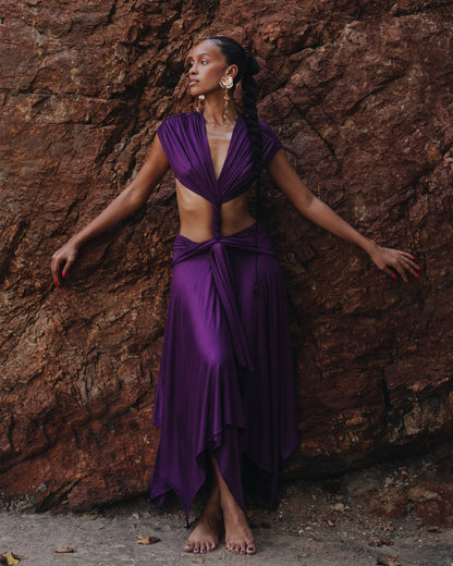 THALIA MIDI DRESS - PURPLE